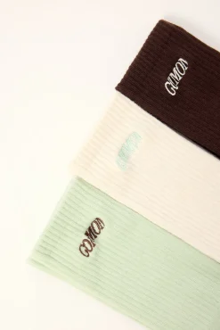 Slant Sock 3 Pack Off White/Sage/Brown