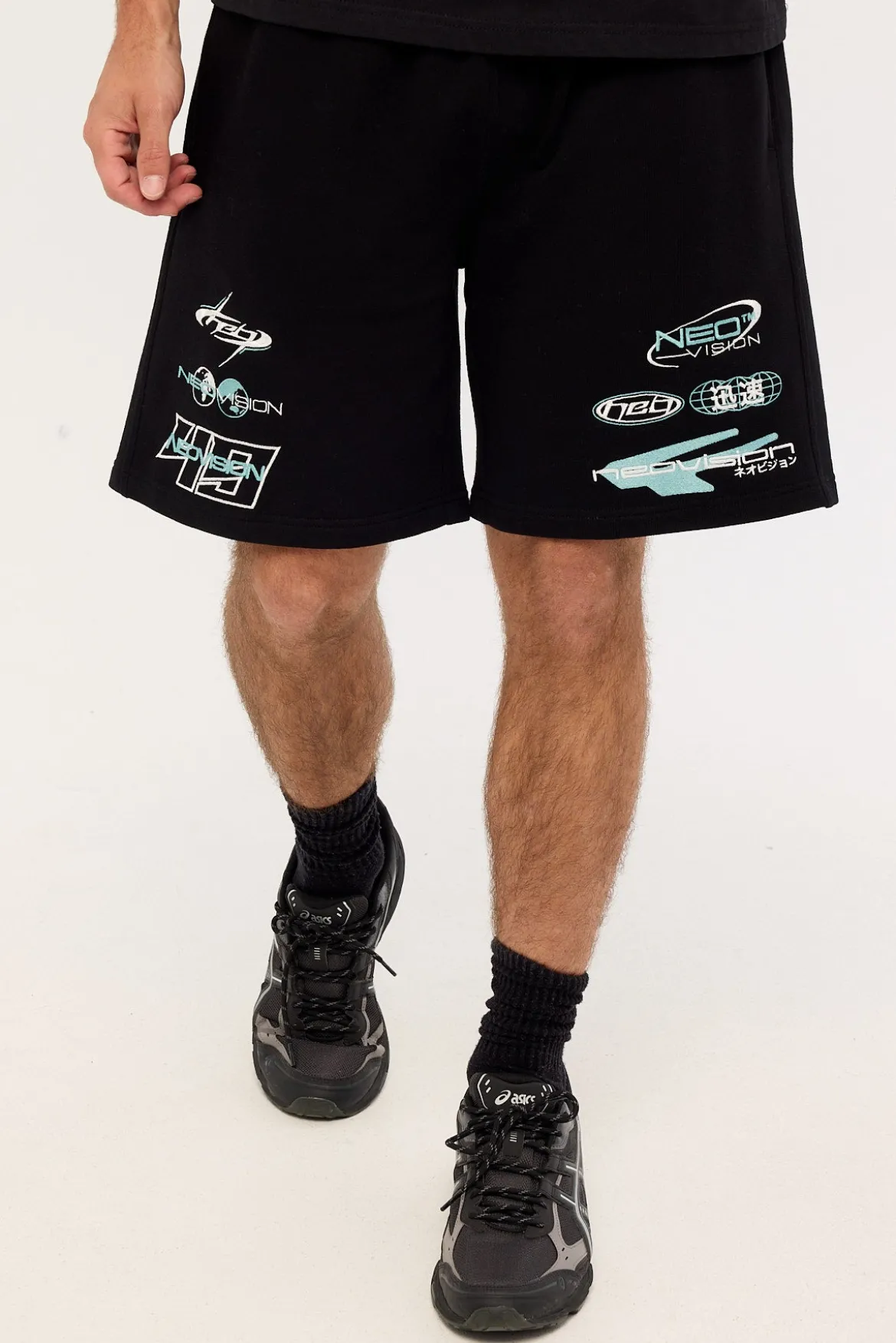 Slash Loopback Sweat Short Black