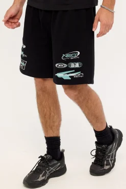 Slash Loopback Sweat Short Black