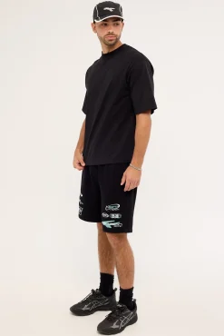 Slash Loopback Sweat Short Black