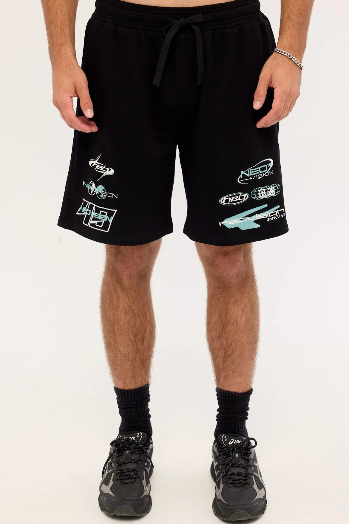 Slash Loopback Sweat Short Black