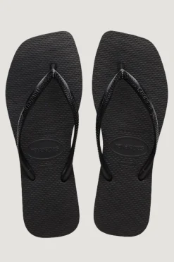 Slim Square Solid Thong Black