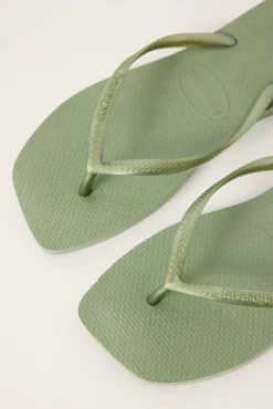 Slim Square Thong Smoke Green