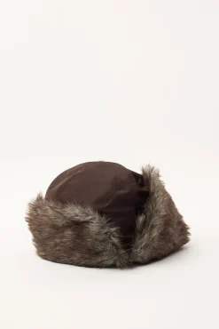 Snowdrift Faux Fur Trapper Brown