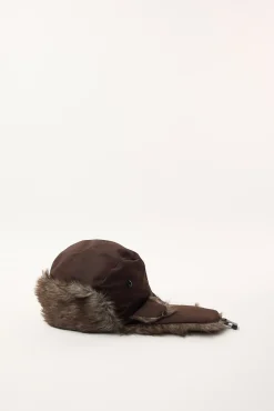 Snowdrift Faux Fur Trapper Brown