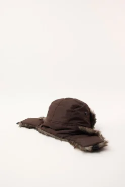 Snowdrift Faux Fur Trapper Brown