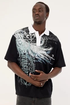 Soar Short Sleeve Rugby Polo Black