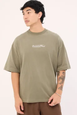 Society Brushed Easy Tee Olive Green