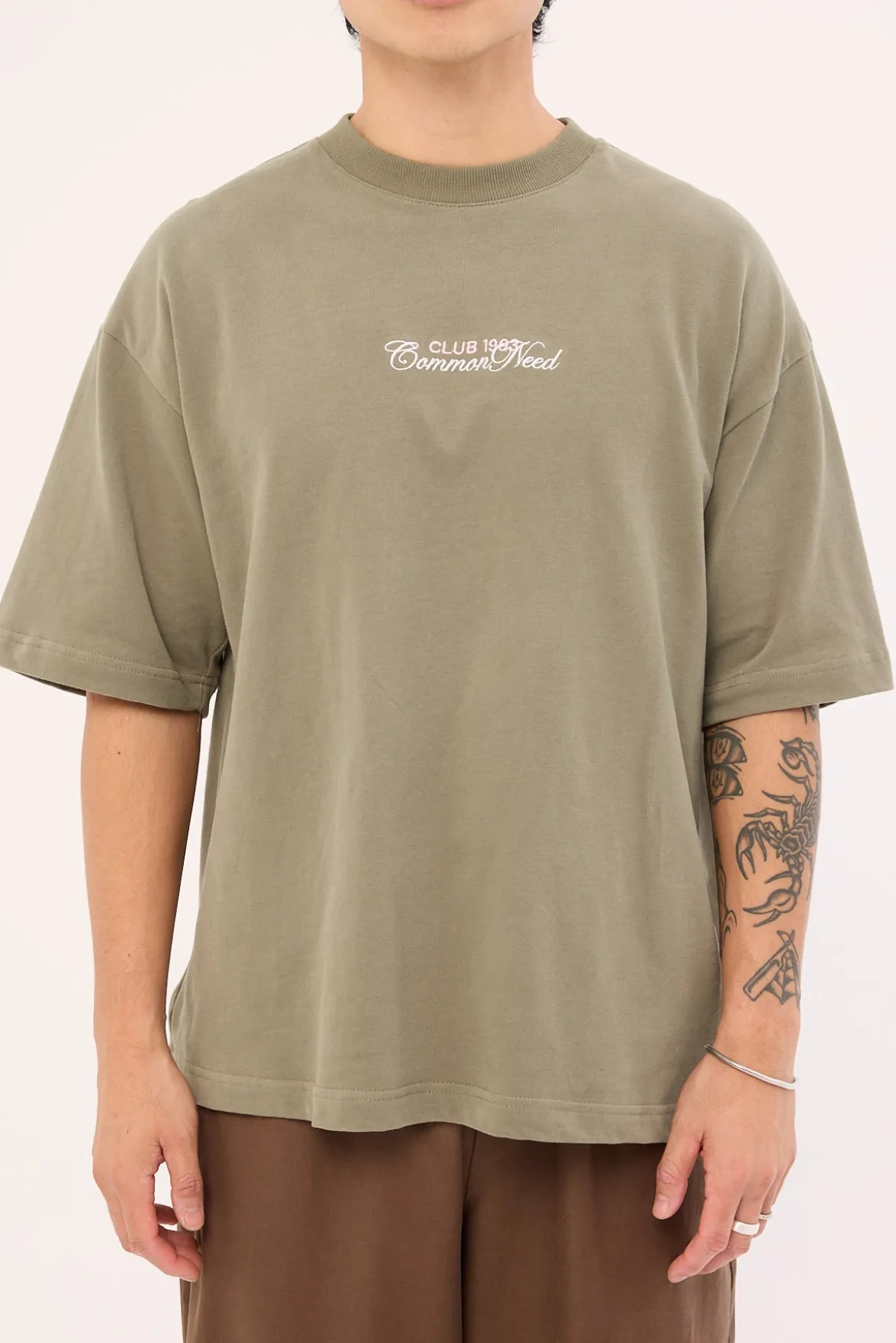 Society Brushed Easy Tee Olive Green