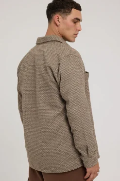 Soho Textured Overshirt Brown Marle
