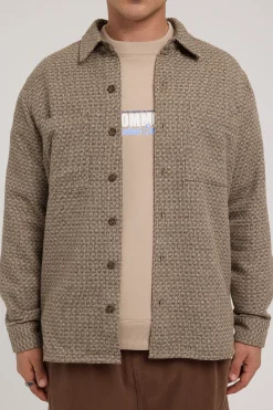 Soho Textured Overshirt Brown Marle