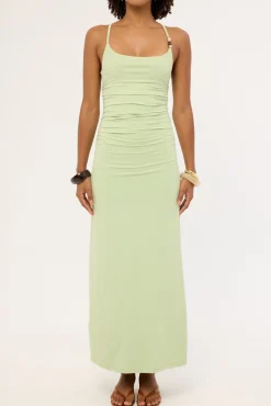 Sol Beaded Midi Dress Pistachio