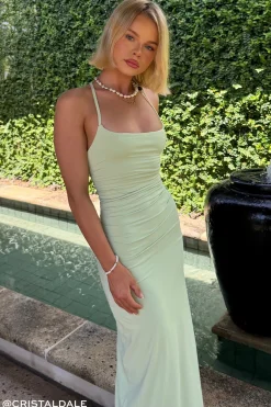 Sol Beaded Midi Dress Pistachio