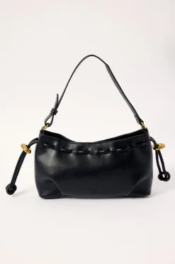 Solena Gathered Shoulder Bag Black