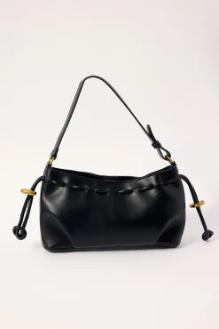 Solena Gathered Shoulder Bag Black