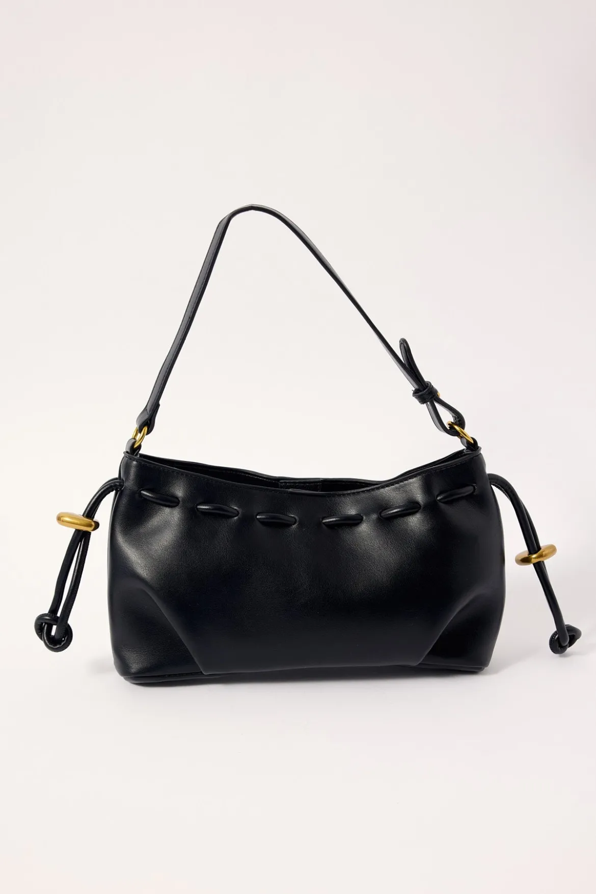 Solena Gathered Shoulder Bag Black