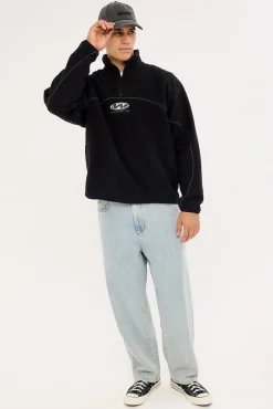 Sonic Quarter Zip Sherpa Fleece Black