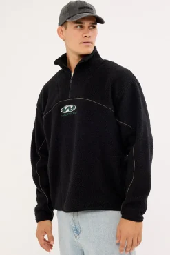 Sonic Quarter Zip Sherpa Fleece Black