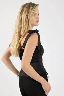 Sonnet Tie Straps Top Black