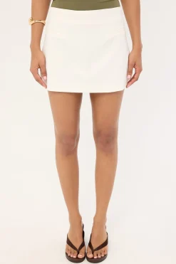 Sonnie Mid Rise Mini Skirt White