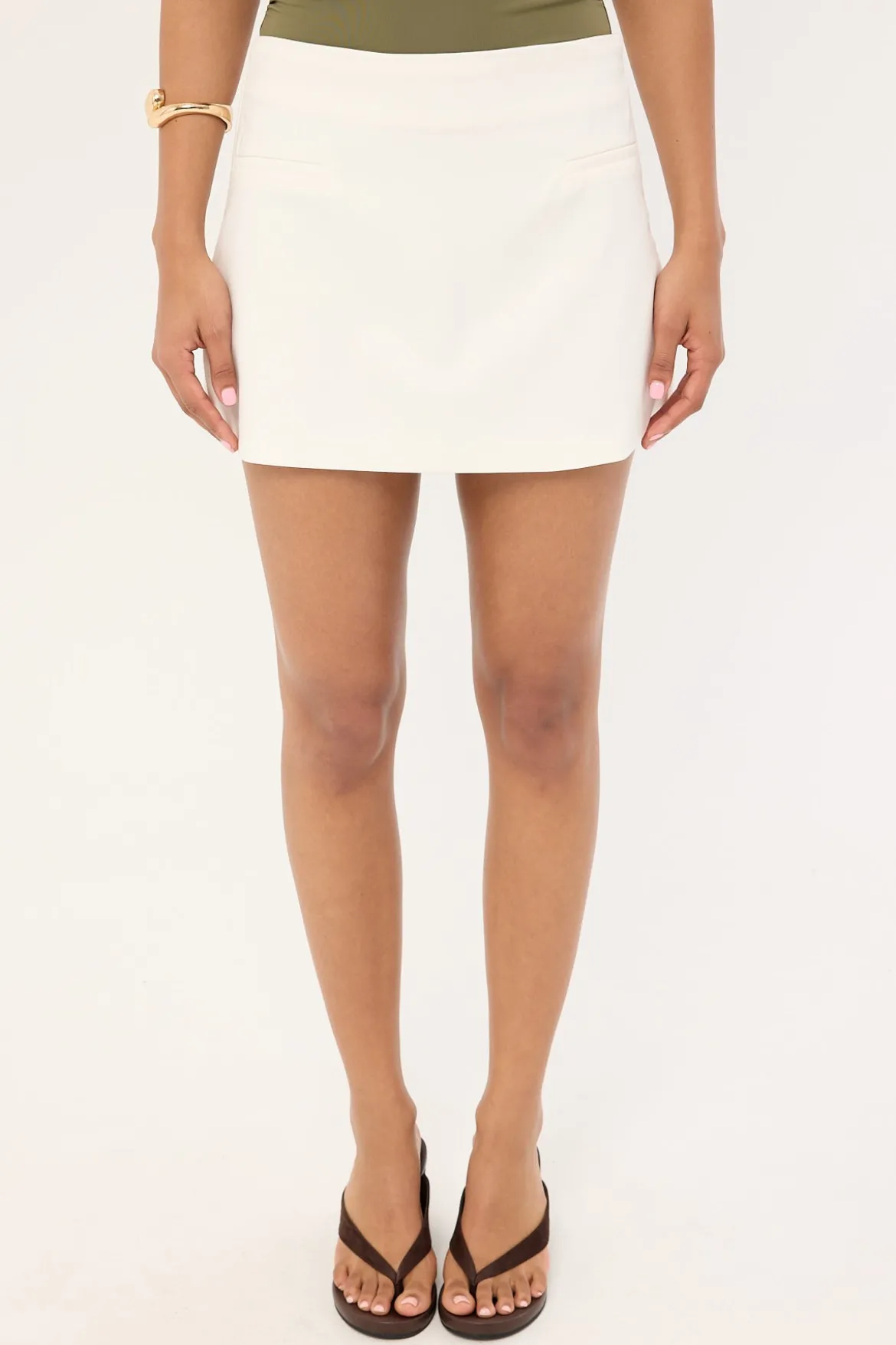 Sonnie Mid Rise Mini Skirt White