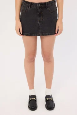Sophie Denim Mini Skirt Black Bull
