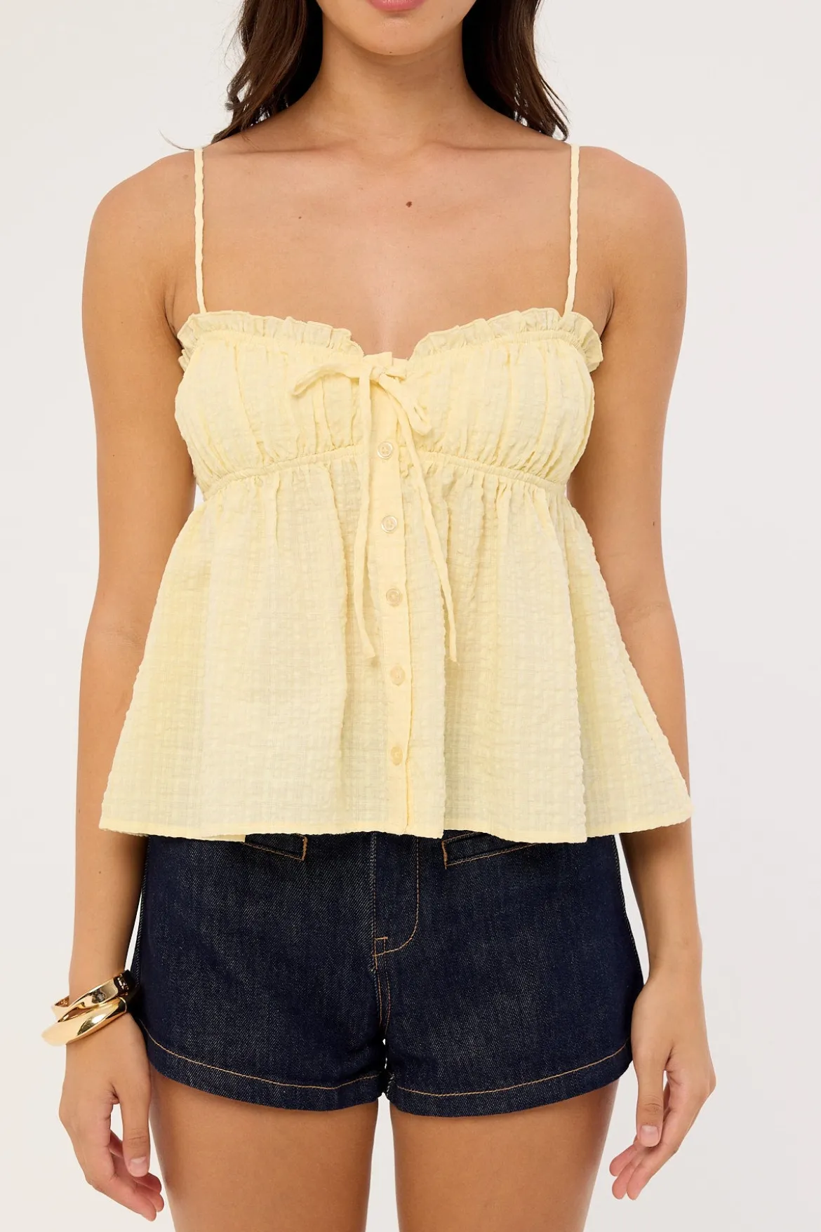 Sophie Gathered Cami Top Butter