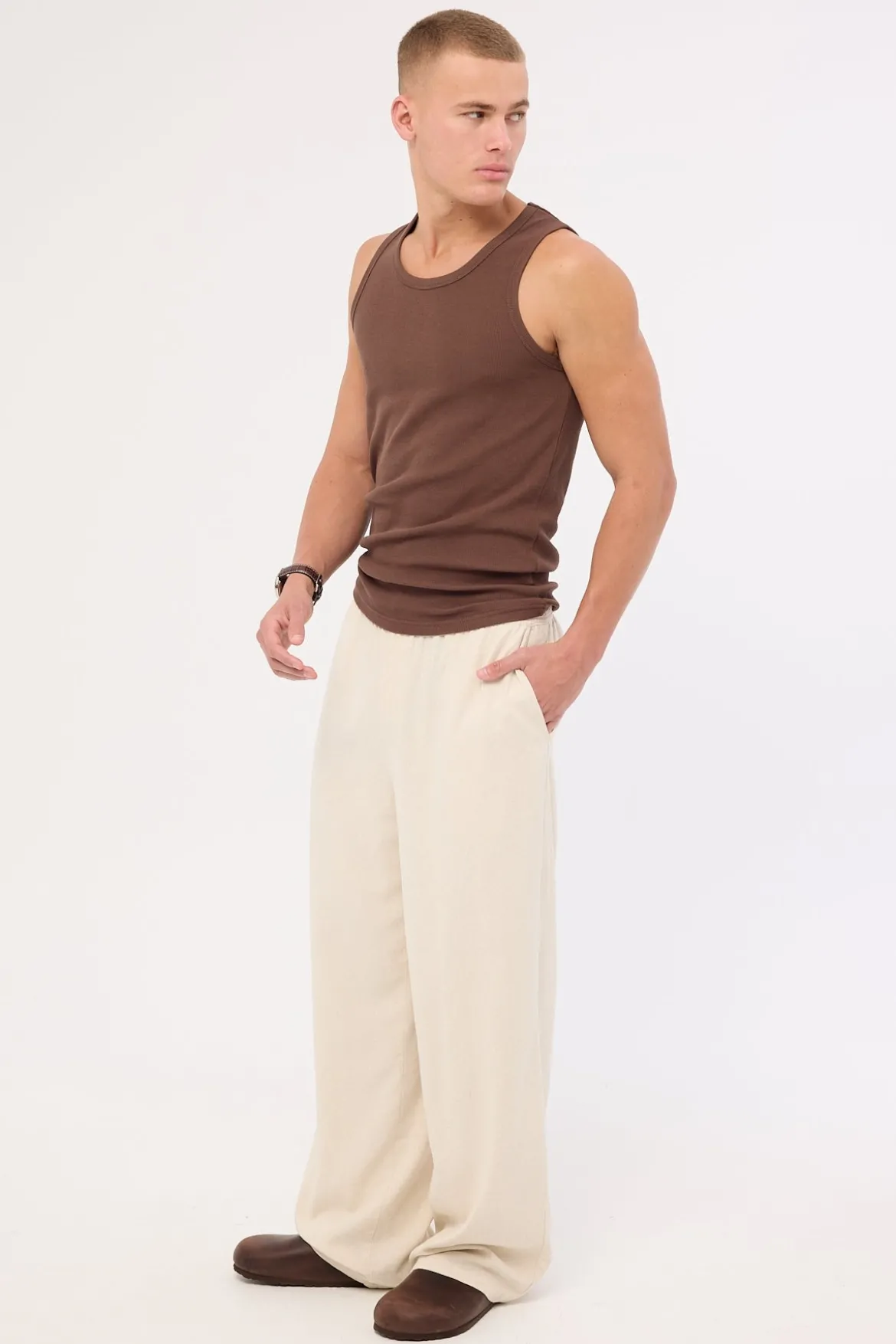 Sorrento Baggy Linen Pant Oatmeal
