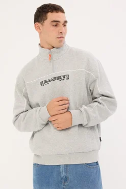Spec 73 Quarter Zip Fleece Pullover Grey Heather