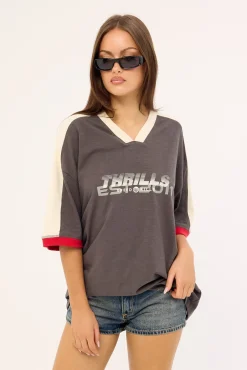 Speed Kills V-Neck Oversized Tee Merch Black