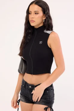 Speed Zip Through Tank Black/Grey
