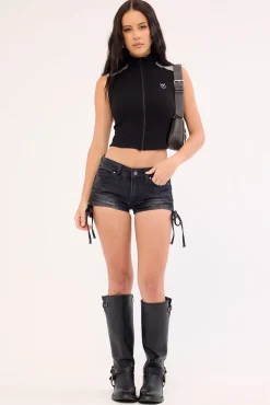 Speed Zip Through Tank Black/Grey
