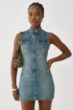 Speedy Denim Mini Dress Dirty Mid Blue