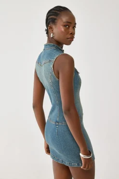 Speedy Denim Mini Dress Dirty Mid Blue