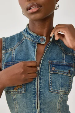 Speedy Denim Mini Dress Dirty Mid Blue