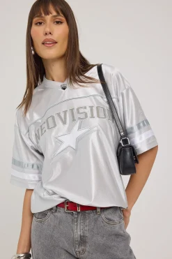 Spirit V Neck Jersey Silver
