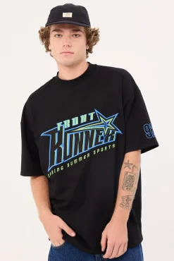 Sports Star Tee Black Aqua