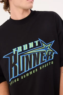 Sports Star Tee Black Aqua
