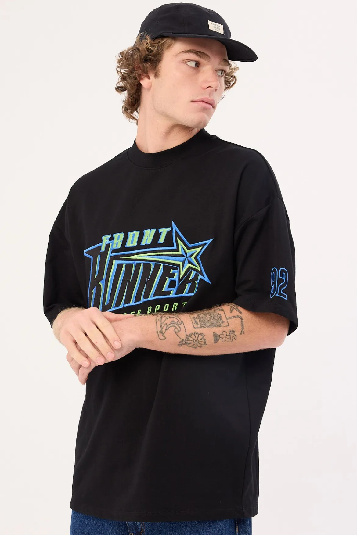 Sports Star Tee Black Aqua