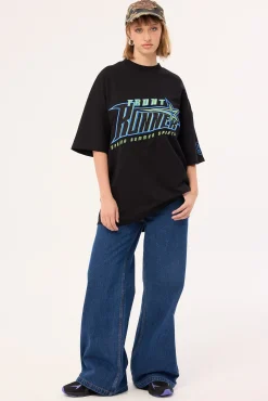 Sports Star Tee Black Aqua