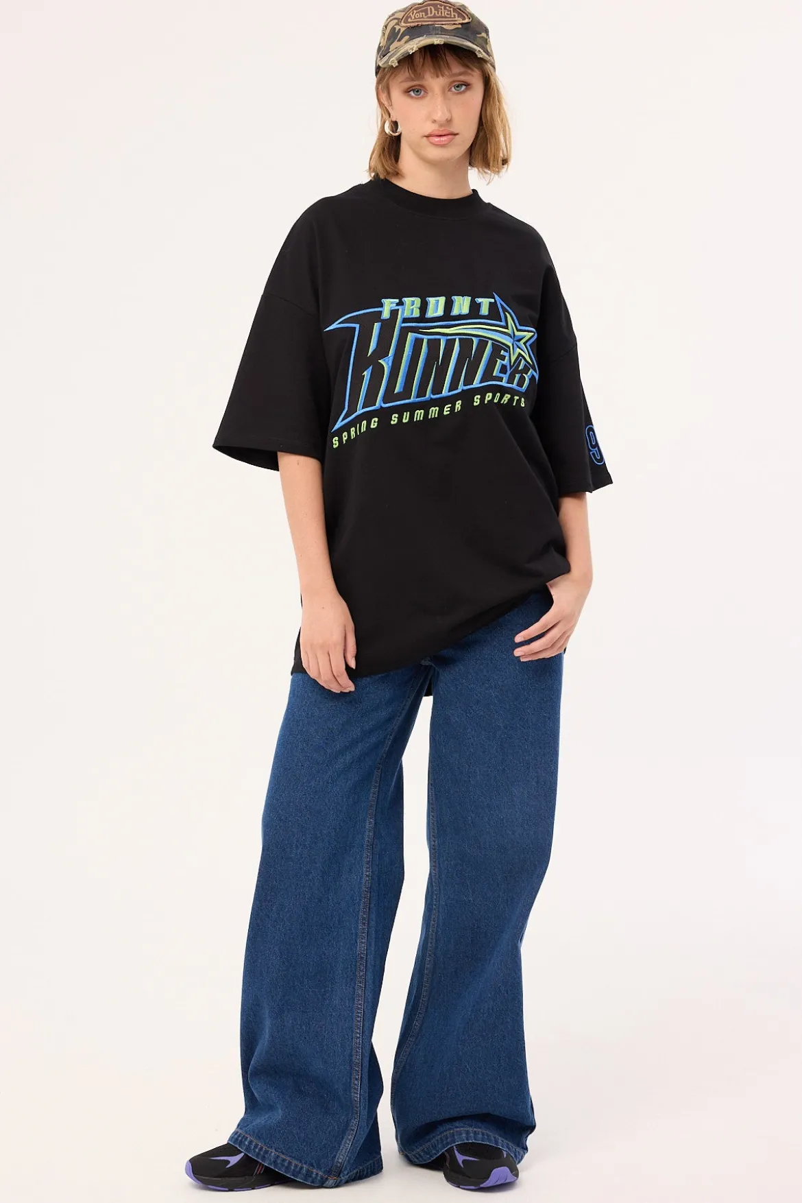 Sports Star Tee Black Aqua