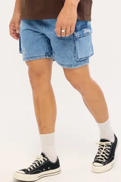 Sprig Relaxed Cargo Short Ocean Blue Denim