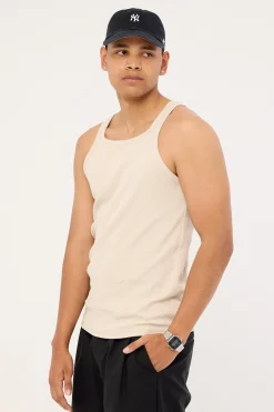 Square Neck Singlet Tank Sand