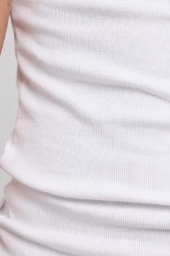 Square Neck Singlet Tank White