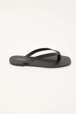 Square Toe Slide Black