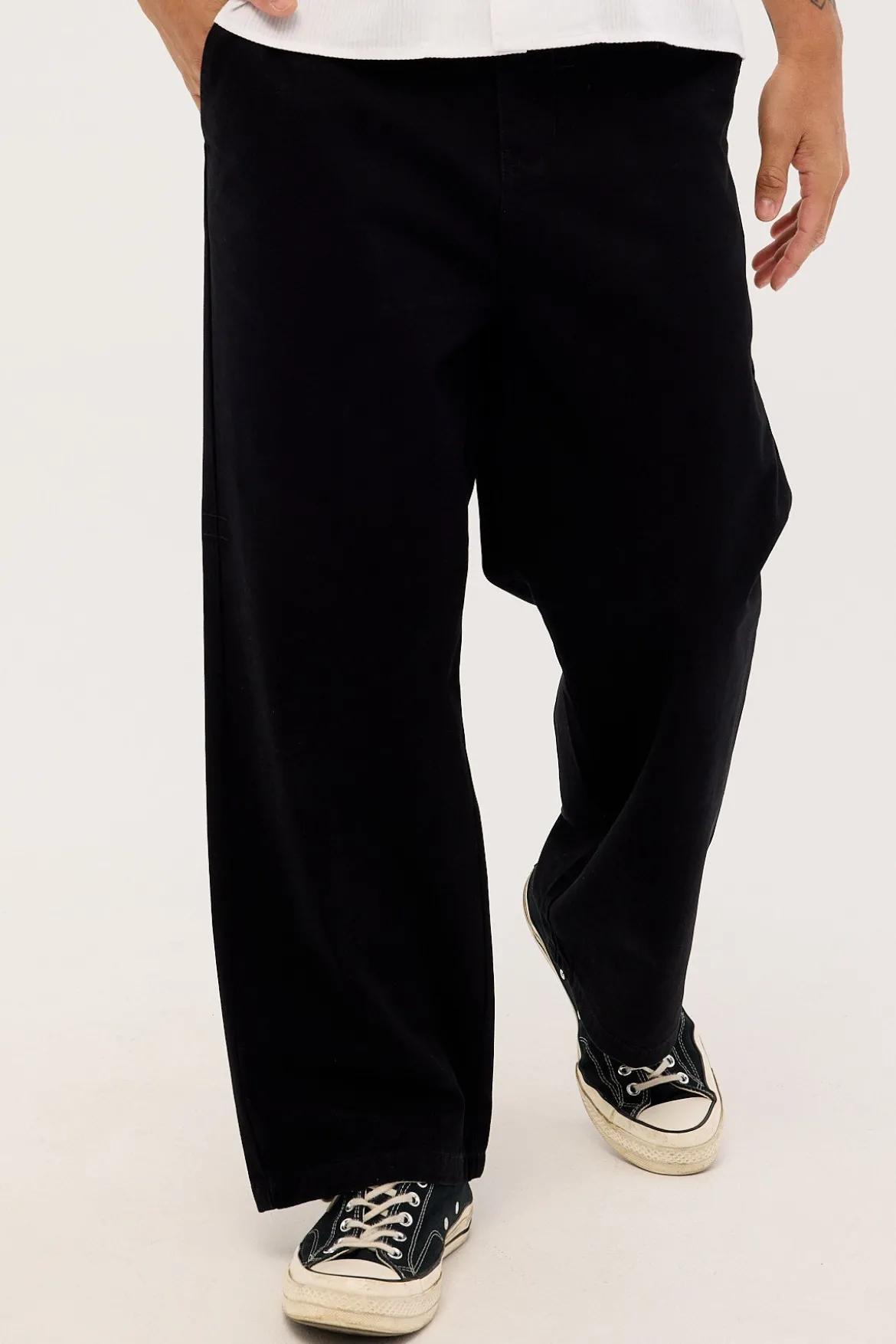 Stagger Big Slacker Cropped Pant Black