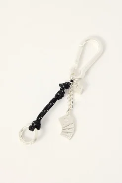 Stake Carabiner Charm Keyring Silver