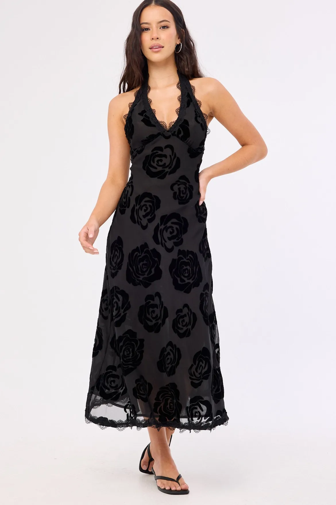 Stars Align Midi Dress Burnt Noir Rose