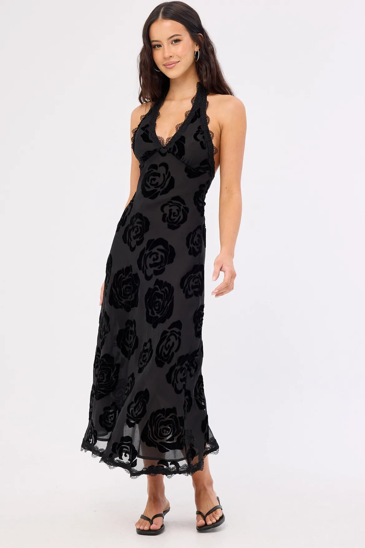 Stars Align Midi Dress Burnt Noir Rose