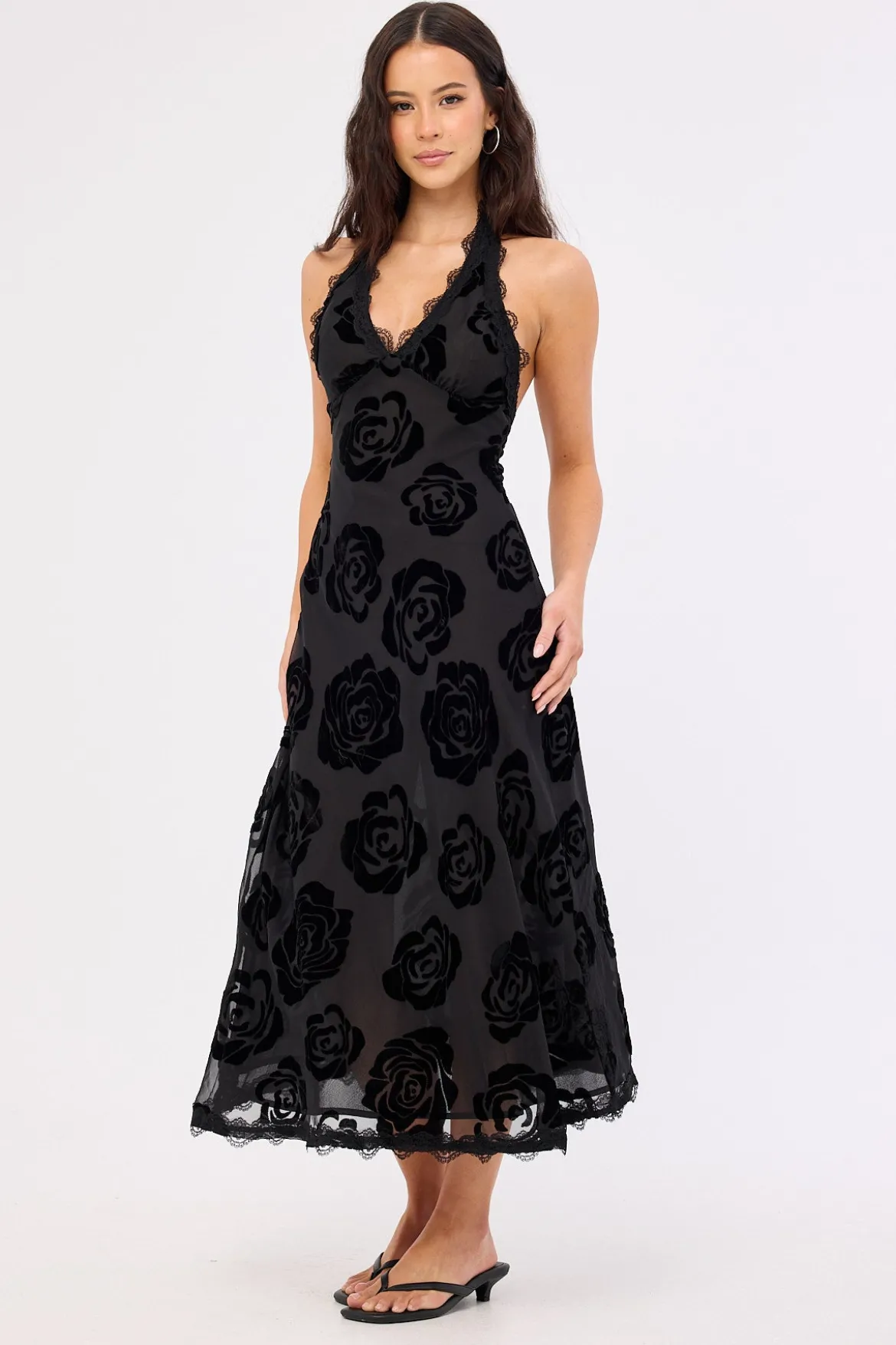 Stars Align Midi Dress Burnt Noir Rose